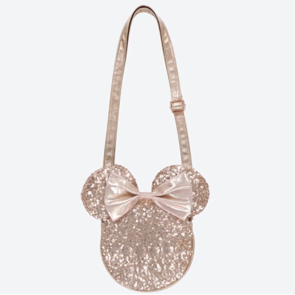 Japan Tokyo Disney Resort Sequin shoulder bag mini pochette pink  New! Ears